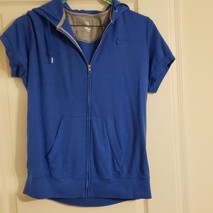 Womens Nike short sleeve full zip hoodie Size XL